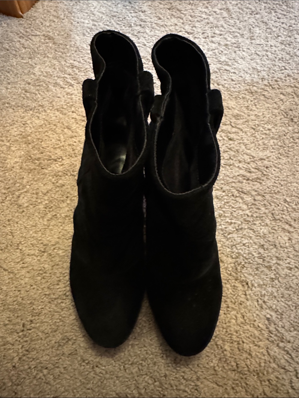 BCBG Black Suede Ankle Booties